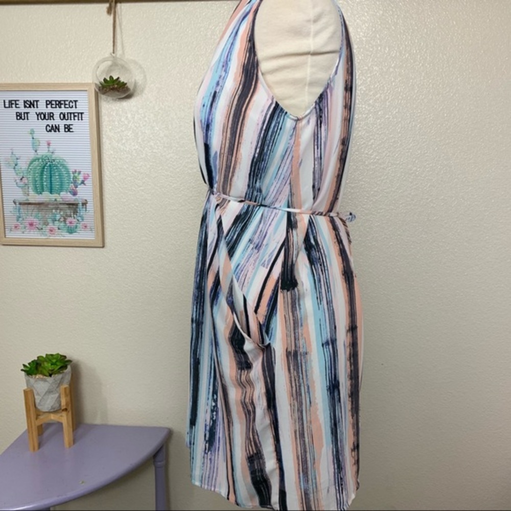 Bar III Surplice Coral Blue Short Dress‎ Sz Medium - Picture 4 of 8